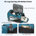 G4Free - G4Free 45L 3-Way Duffle Backpack with Wet Pocket & Shoes Compartment -TN22B071A-TN23B181A-TN22B071B-TN23B181B-TN22B071C