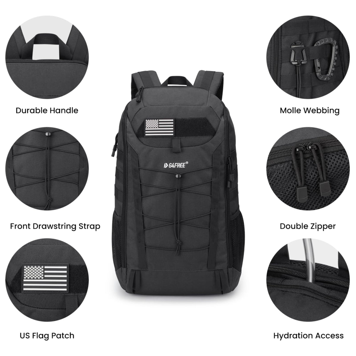 G4Free - G4Free 45L Military Tactical Backpack 3 Day Survival Molle Pack -TN23B193A-TN23B193C-TN23B193B