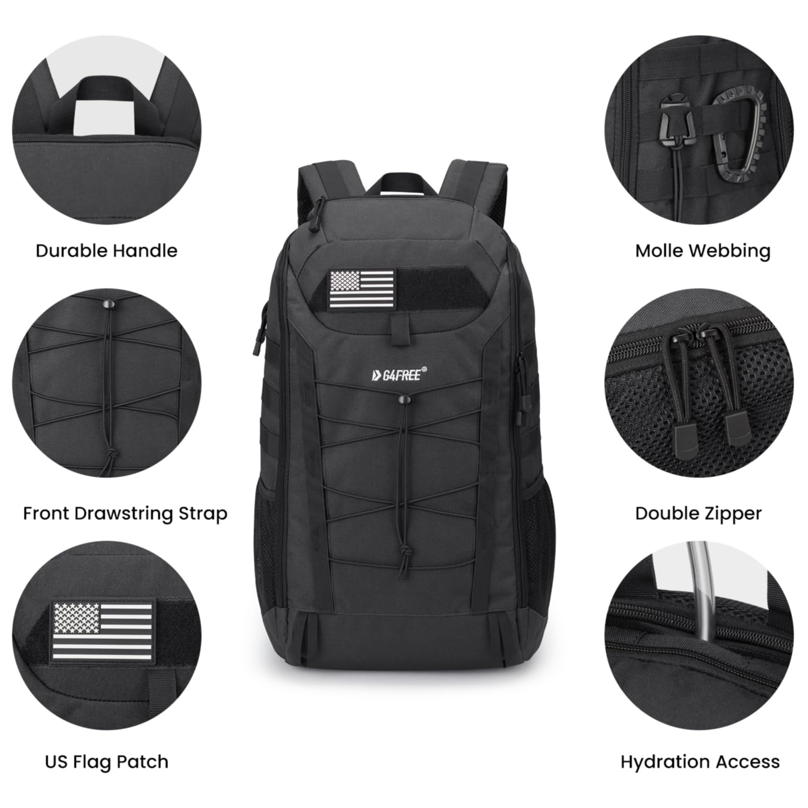G4Free - G4Free 45L Military Tactical Backpack 3 Day Survival Molle Pack -TN23B193A-TN23B193C-TN23B193B