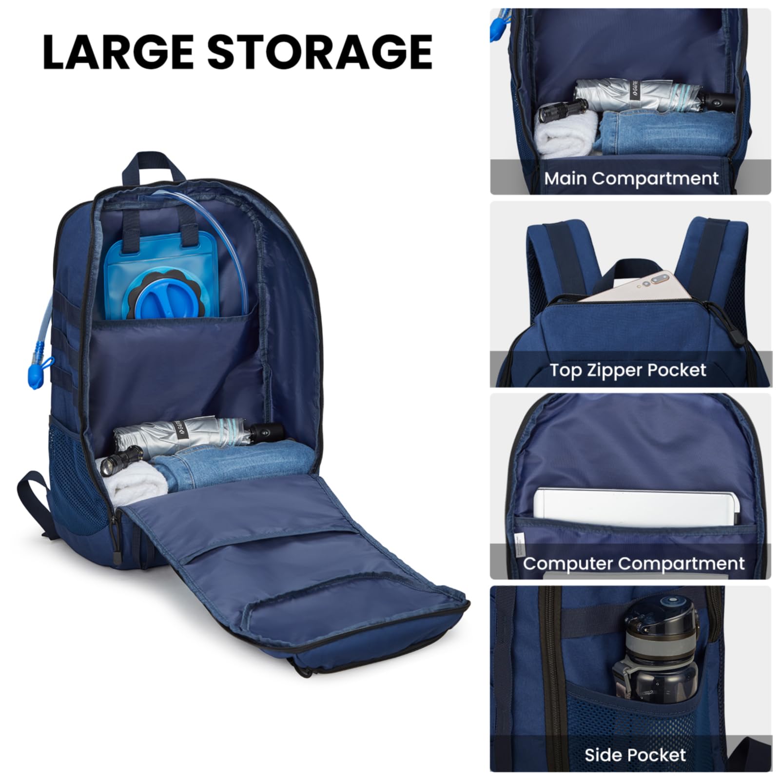 G4Free - G4Free 45L Military Tactical Backpack 3 Day Survival Molle Pack -TN23B193A-TN23B193C-TN23B193B