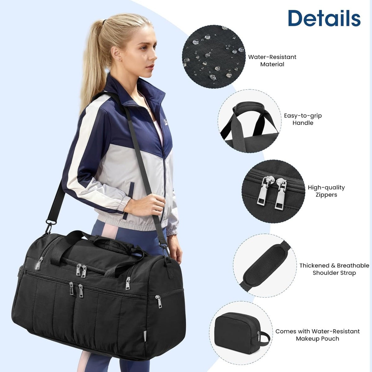 G4Free - G4Free 45L Travel Duffle Bag 3 in 1 Duffel Bags with Shoes Compartment Gym Backpack -TN25B573A-TN25B573C-TN25B573B