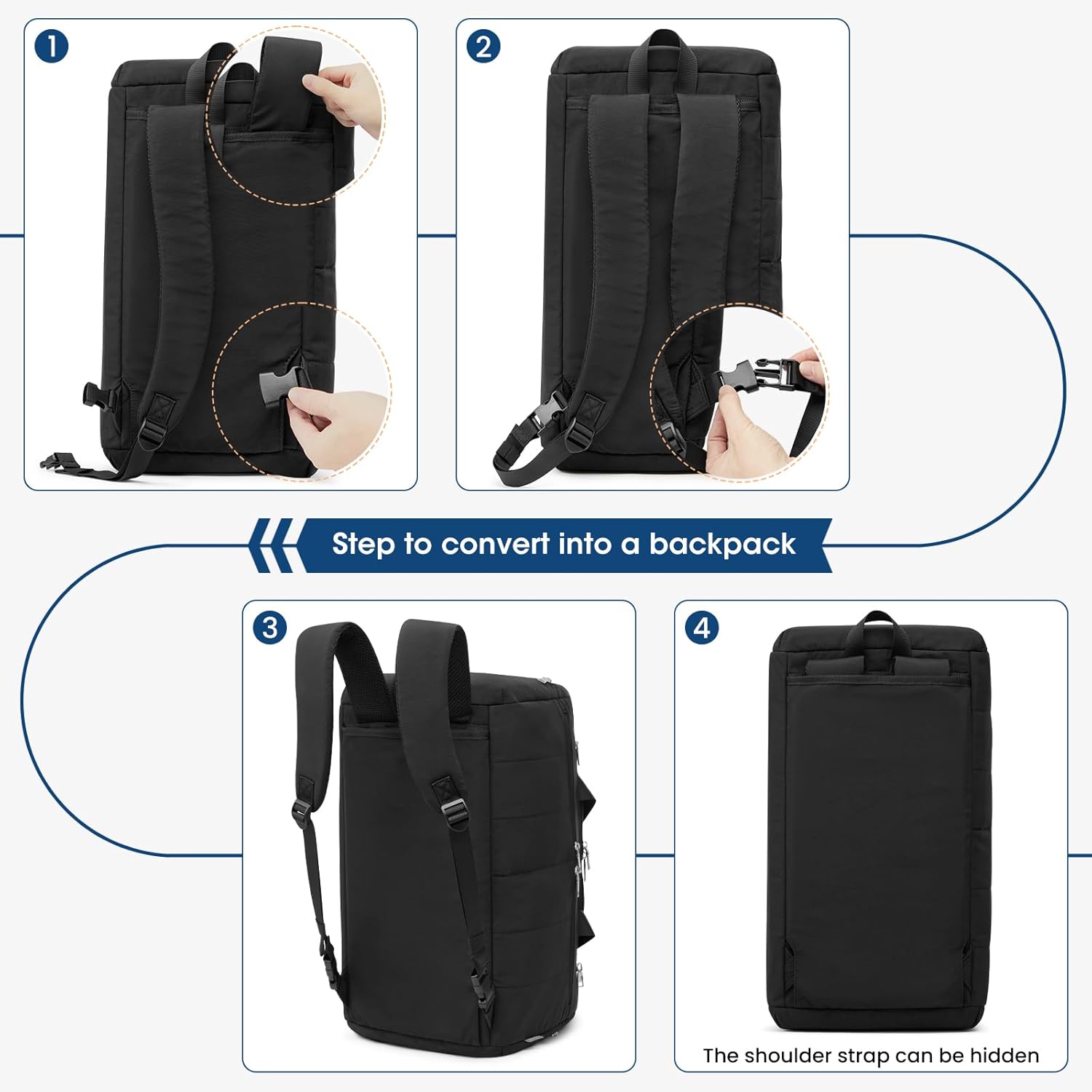 G4Free - G4Free 45L Travel Duffle Bag 3 in 1 Duffel Bags with Shoes Compartment Gym Backpack -TN25B573A-TN25B573C-TN25B573B