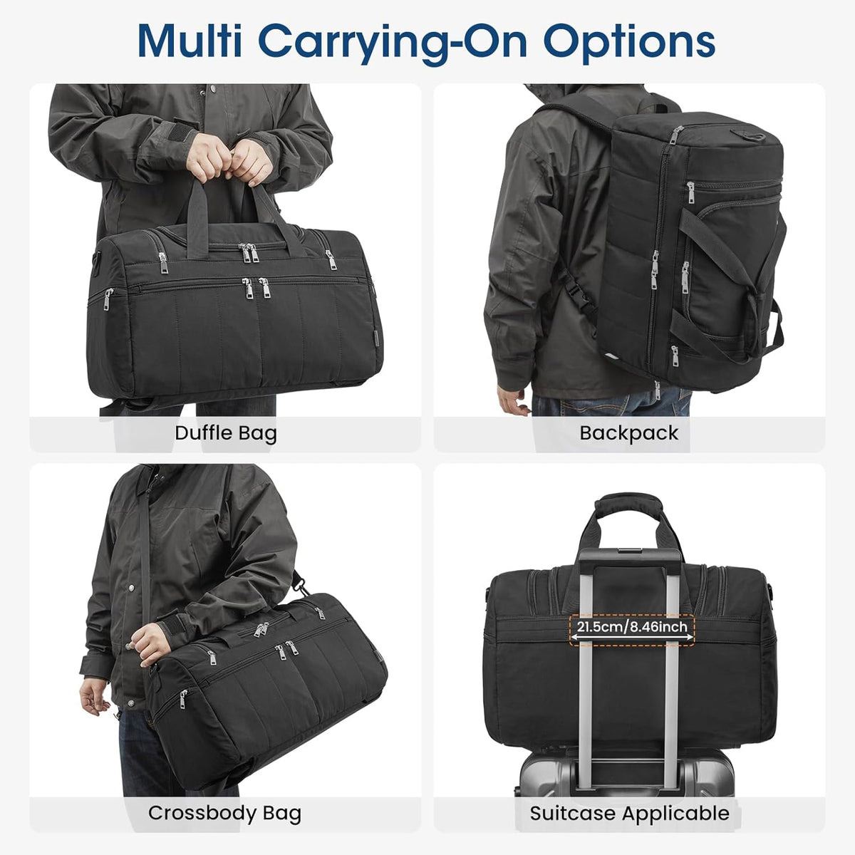 G4Free - G4Free 45L Travel Duffle Bag 3 in 1 Duffel Bags with Shoes Compartment Gym Backpack -TN25B573A-TN25B573C-TN25B573B