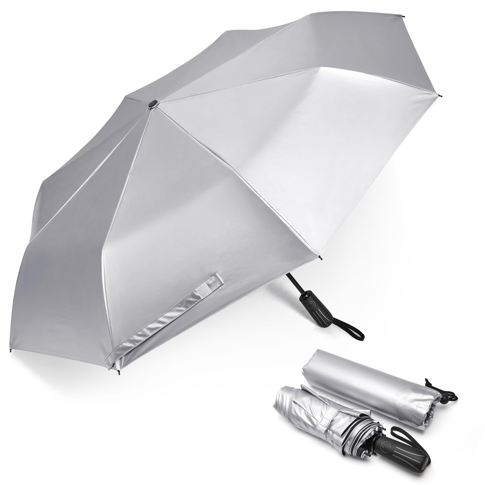 G4Free - G4Free 46 Inch UPF 50+ UV Protection Sun Double Layer Windproof Auto Umbrella -TN24A451A