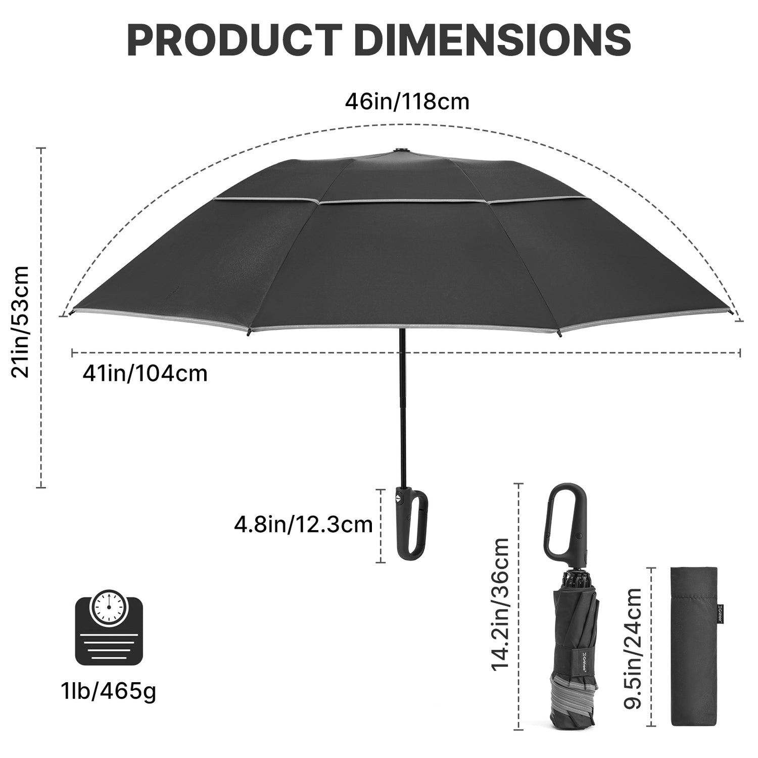 G4Free - G4Free 46" Inverted Umbrella – Carabiner Handle -NT25A620A-NT25A620B-NT25A620C-NT25A620D