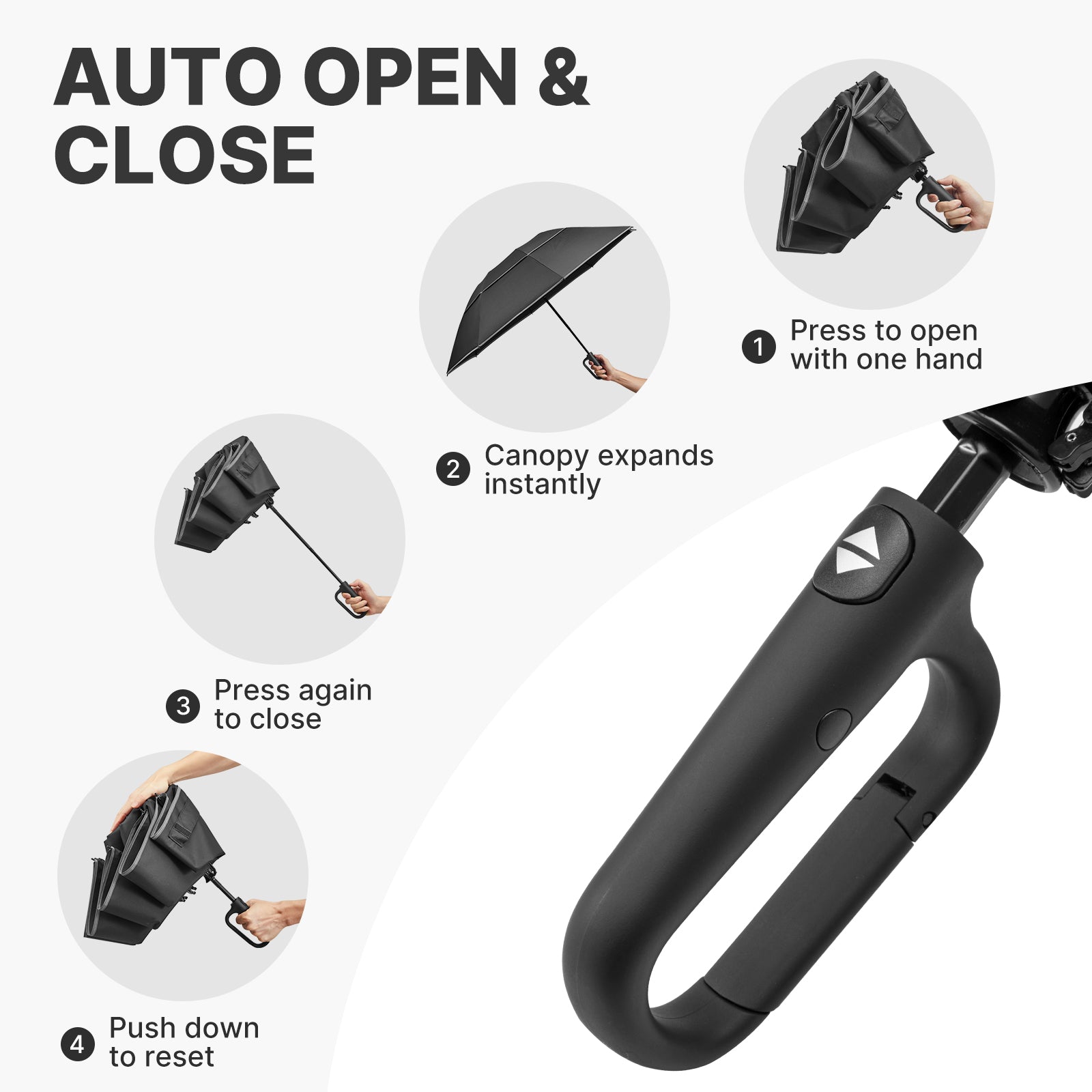 G4Free - G4Free 46" Inverted Umbrella – Carabiner Handle -NT25A620A-NT25A620B-NT25A620C-NT25A620D