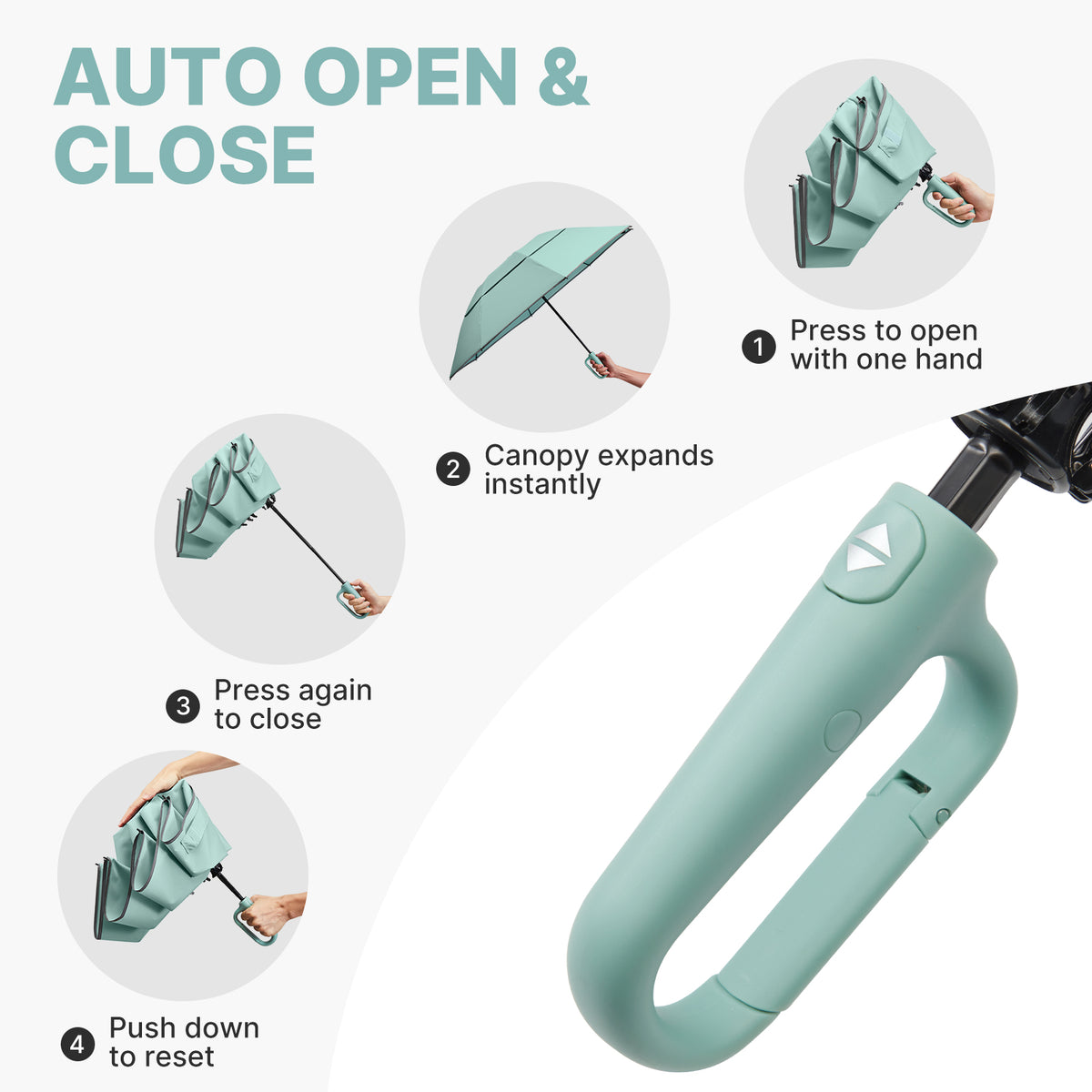 G4Free - G4Free 46" Inverted Umbrella – Carabiner Handle -NT25A620A-NT25A620B-NT25A620C-NT25A620D