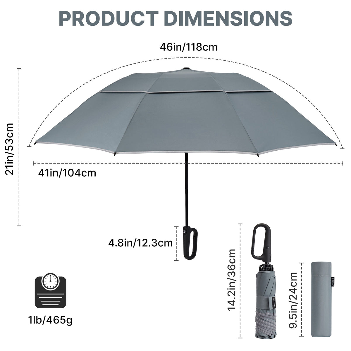 G4Free - G4Free 46" Inverted Umbrella – Carabiner Handle -NT25A620A-NT25A620B-NT25A620C-NT25A620D