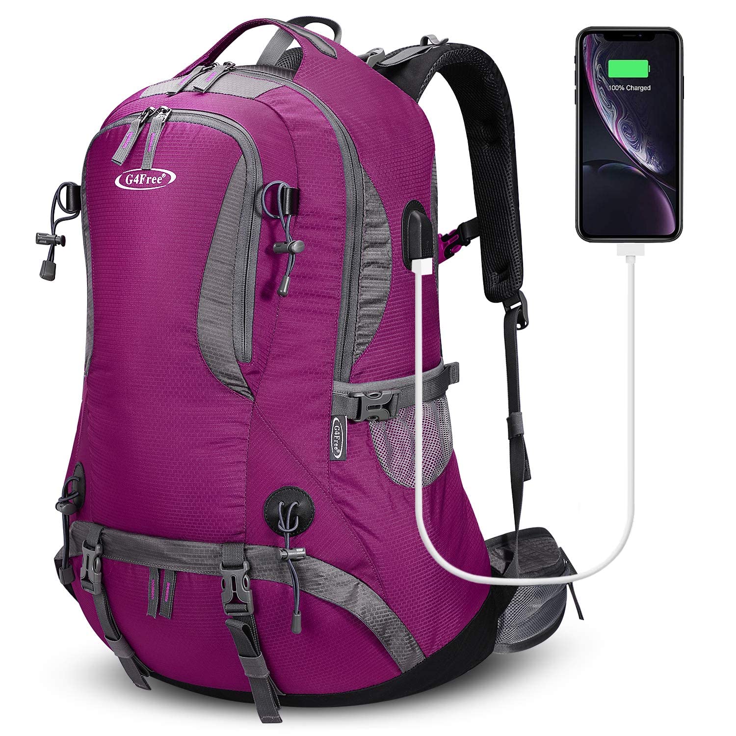 G4Free - G4Free 50L Hiking Backpack with Rain Cover for Men Women -D01V031A