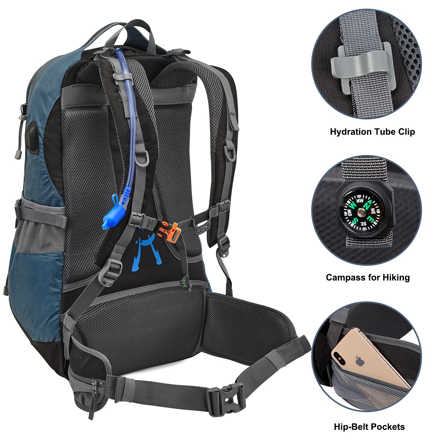 G4Free - G4Free 50L Waterproof Daypack with 2L BPA Free Bladder & Rain Cover -TN21B001A-TN21B001B-TN21B001F