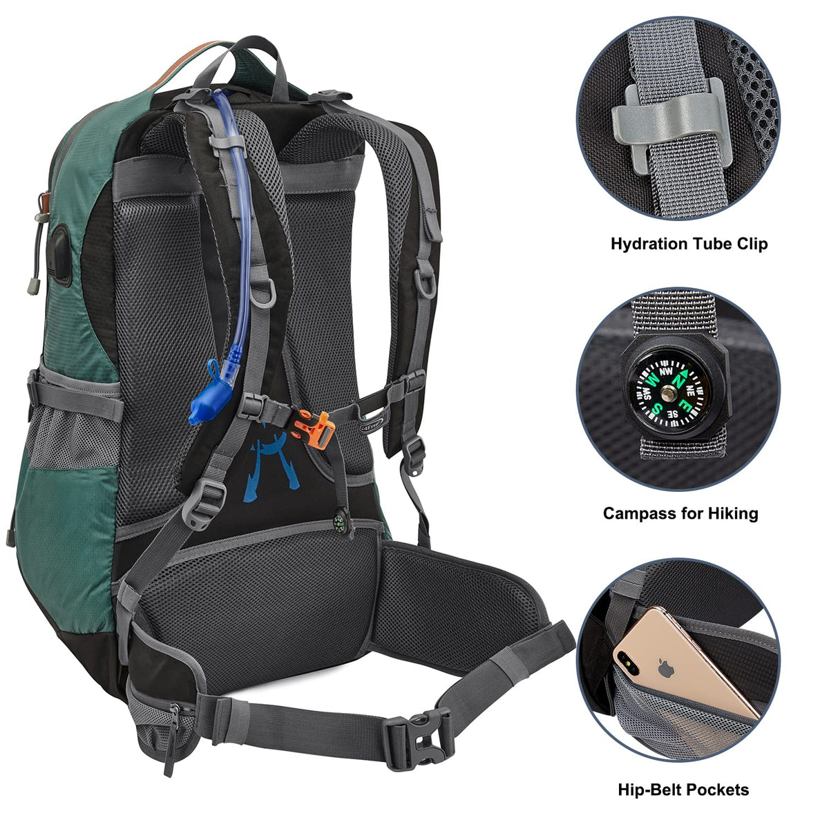 G4Free - G4Free 50L Waterproof Daypack with 2L BPA Free Bladder & Rain Cover -TN21B001A-TN21B001B-TN21B001F