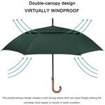 G4Free - G4Free 52/62inch Wooden J Handle Auto Open  Golf Umbrella -D02V552A-D02V657A-D02V552B-D02V657B-D02V552J