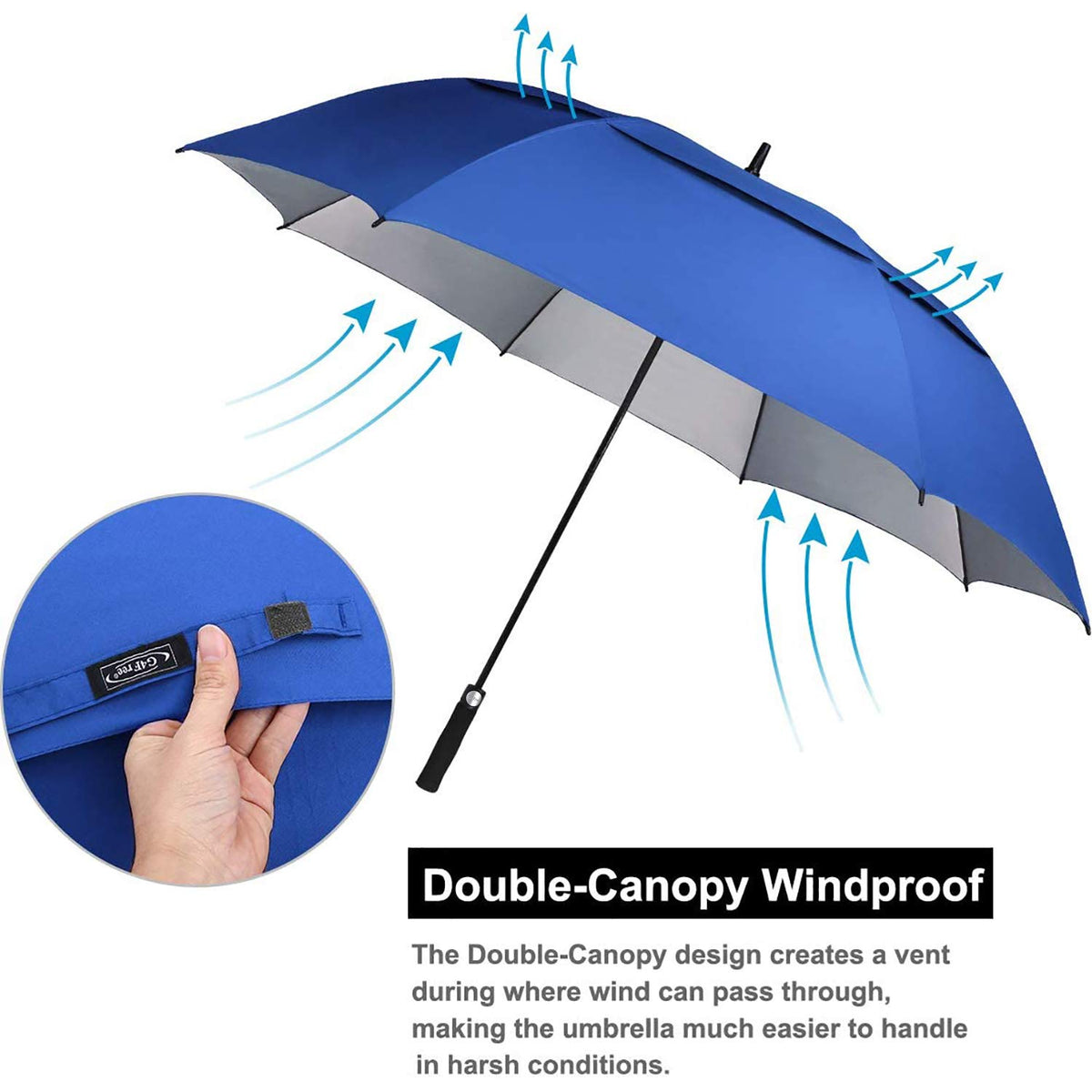 G4Free - G4Free 54/62/68 Inch UV Protection Auto Open Double Canopy Sun Rain Umbrella -D02V686A-D02V682A-D02V558A-D02V686B-D02V682B