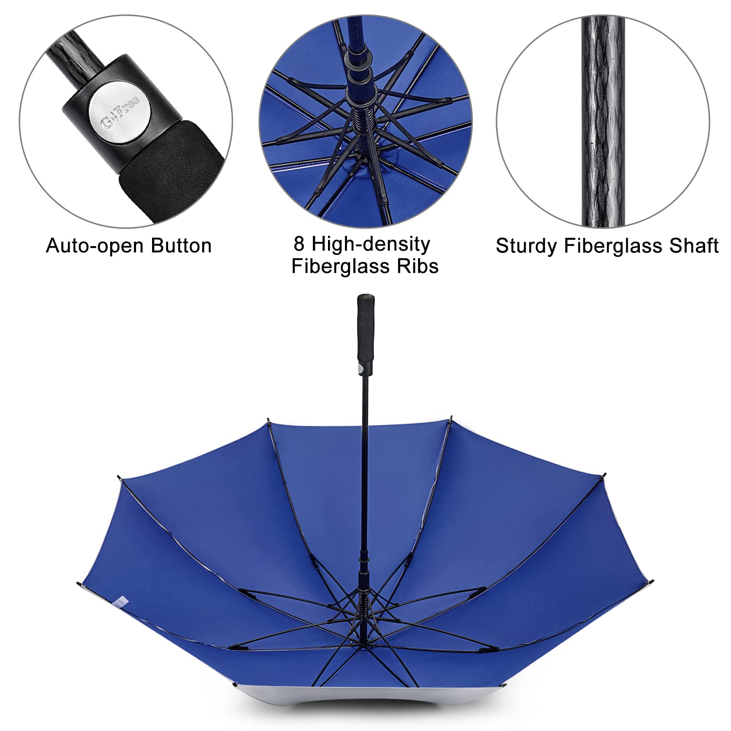 G4Free - G4Free 54/62 Inch Windproof UV Protection Golf Umbrella -TN23A187B-TN23A187A-TN23A187D-TN23A187C