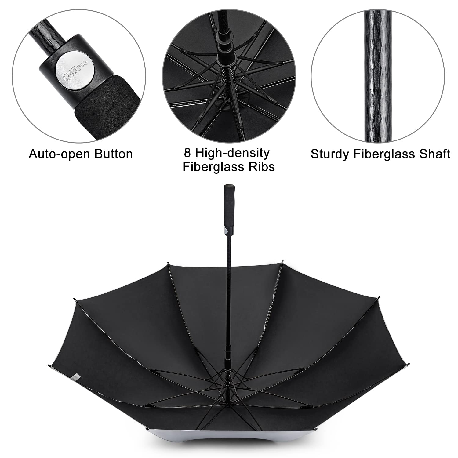 G4Free - G4Free 54/62 Inch Windproof UV Protection Golf Umbrella -TN23A187B-TN23A187A-TN23A187D-TN23A187C
