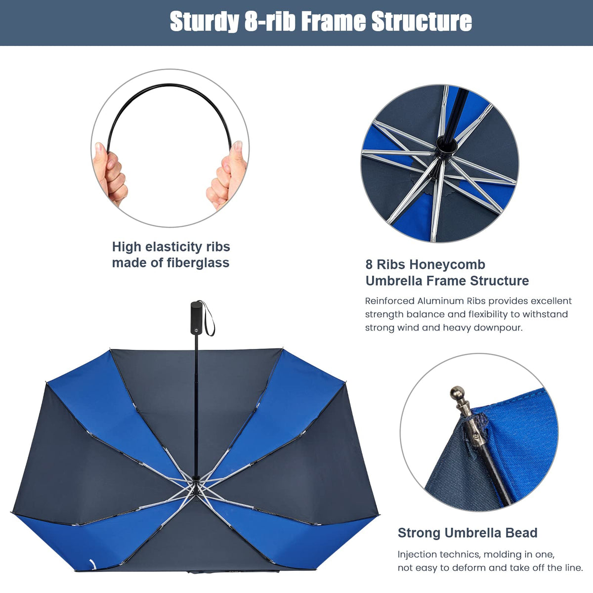 G4Free - G4Free 54 Inch Large Golf Umbrella -TN22A131B-TN22A131C-TN22A131A-TN22A131D