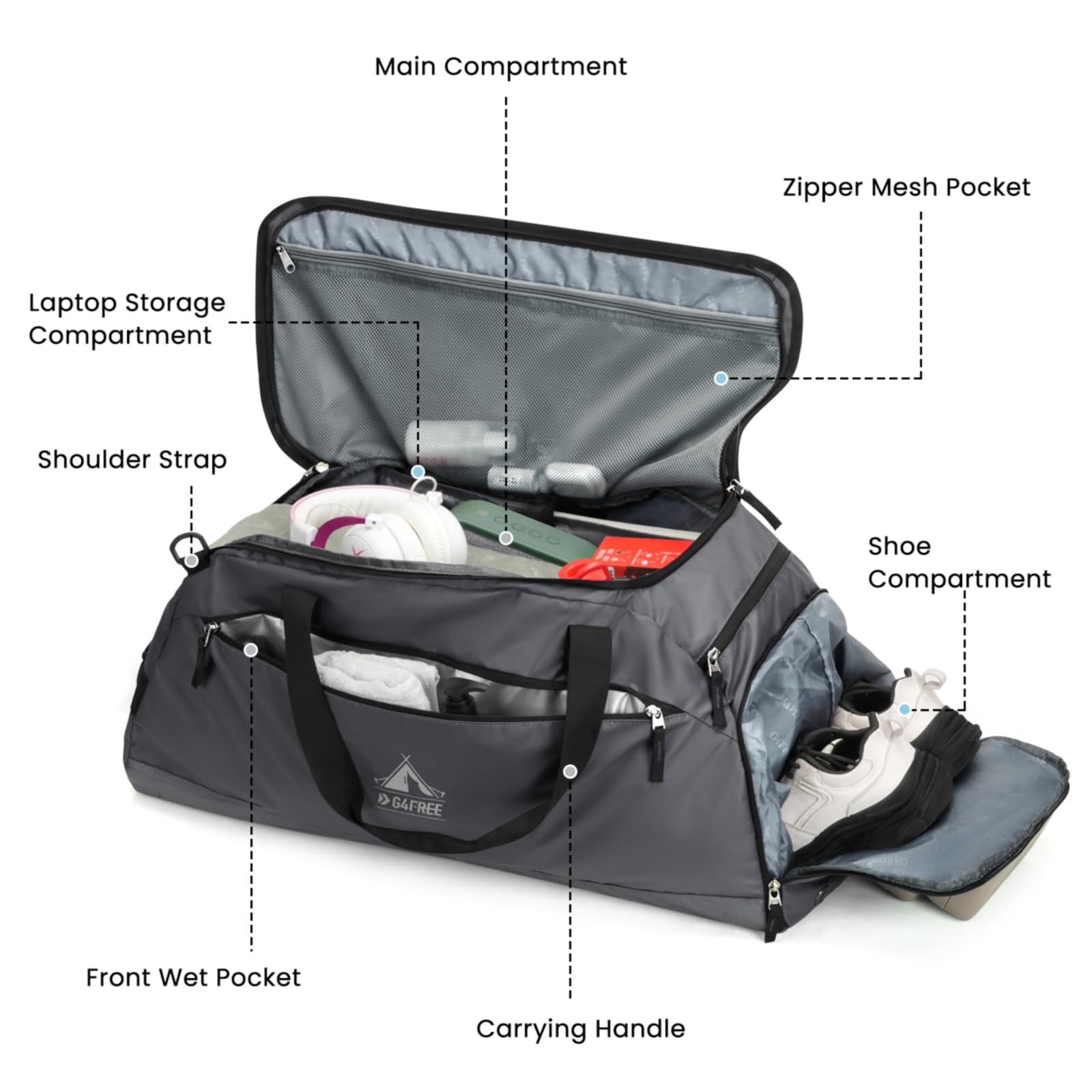 G4Free - G4Free 60L Gym Bag -TN23B197A-TN23B197C-TN23B197B