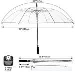 G4Free - G4Free 62 Inch Clear Golf Umbrella Transparent Auto Open Large Stick Umbrella -D02V733A-D02V723A