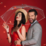 G4Free - G4Free 62 Inch Clear Golf Umbrella Transparent Auto Open Large Stick Umbrella -D02V733A-D02V723A