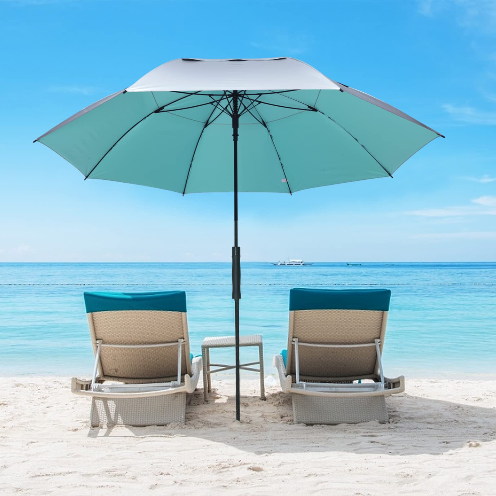 arc patio umbrellas Lebolna Premium Umbrella With fringe,7 Ft Outdoor Table Umbrella Button Tilt,Round Outdoor Umbrella 8 Sturdy Ribs,Sun Shade Rainproof Garden Umbrella(7 Ft, Beige) : Patio, Lawn & Garden button tilt mechanism for adjustable shade 11 ft Outdoor Patio Aluminum