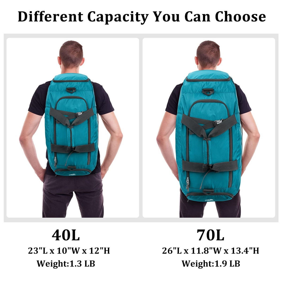 G4Free - G4Free 70L Large 3-Way Duffle Backpack Gym Bag with Shoe Compartment -TN22B134C-TN22B134B-TN22B134A