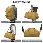 G4Free - G4Free 70L Large Duffle Bag Men Sports Gym Backpack -TN22B146B-TN22B146A