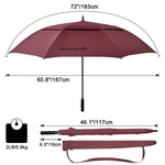 G4Free - G4Free 72 Inch Huge Double Canopy Vented Windproof Stick Umbrellas -D02V716A-D02V716C-D02V716B
