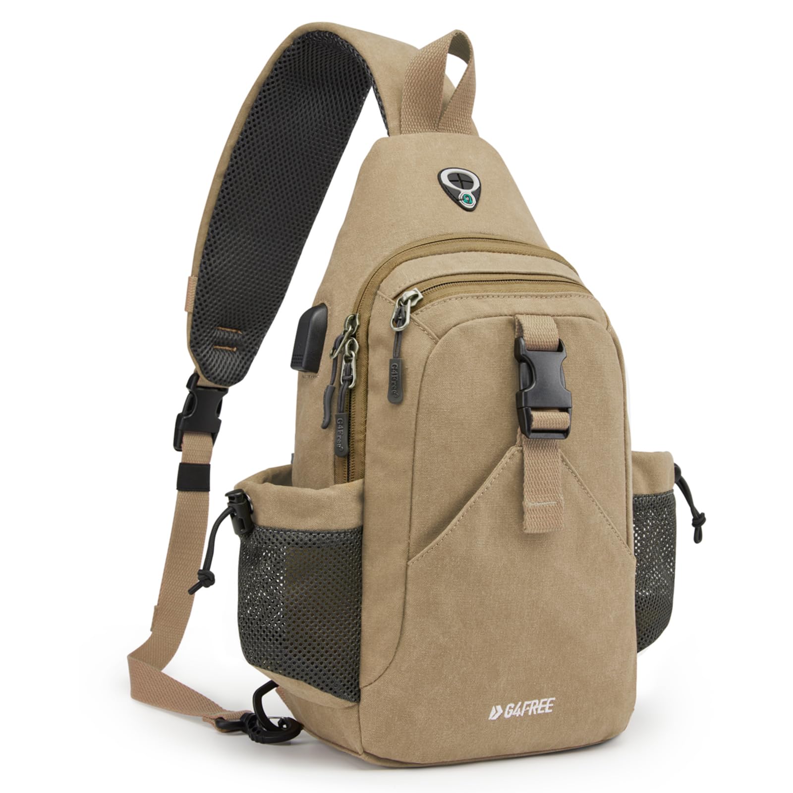 G4Free - G4Free Anti-Theft Canvas Sling Bag with USB Port -TN22B159C-TN22B159A-TN22B159D-TN22B159B-TN22B159F