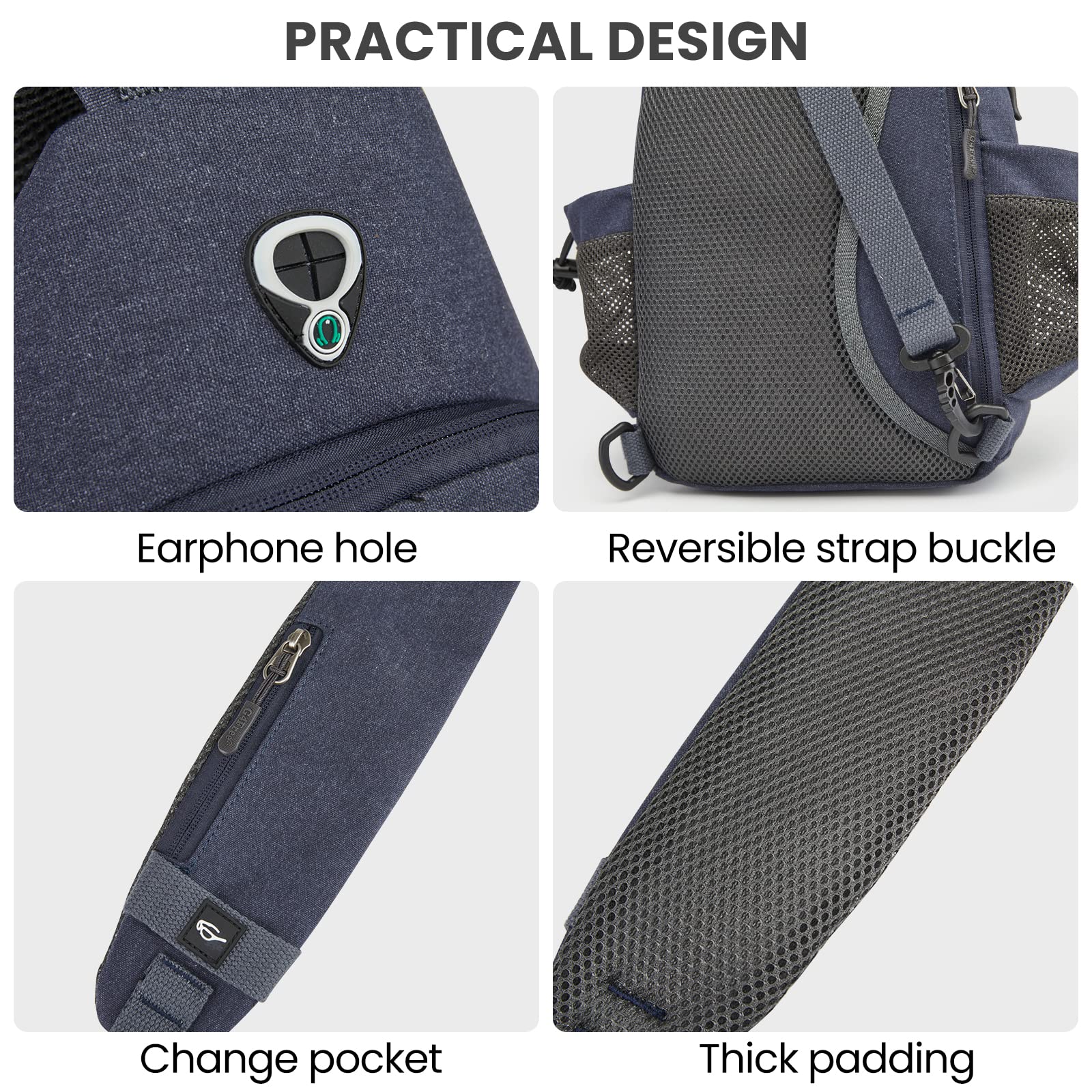 G4Free - G4Free Anti-Theft Canvas Sling Bag with USB Port -TN22B159C-TN22B159A-TN22B159D-TN22B159B-TN22B159F