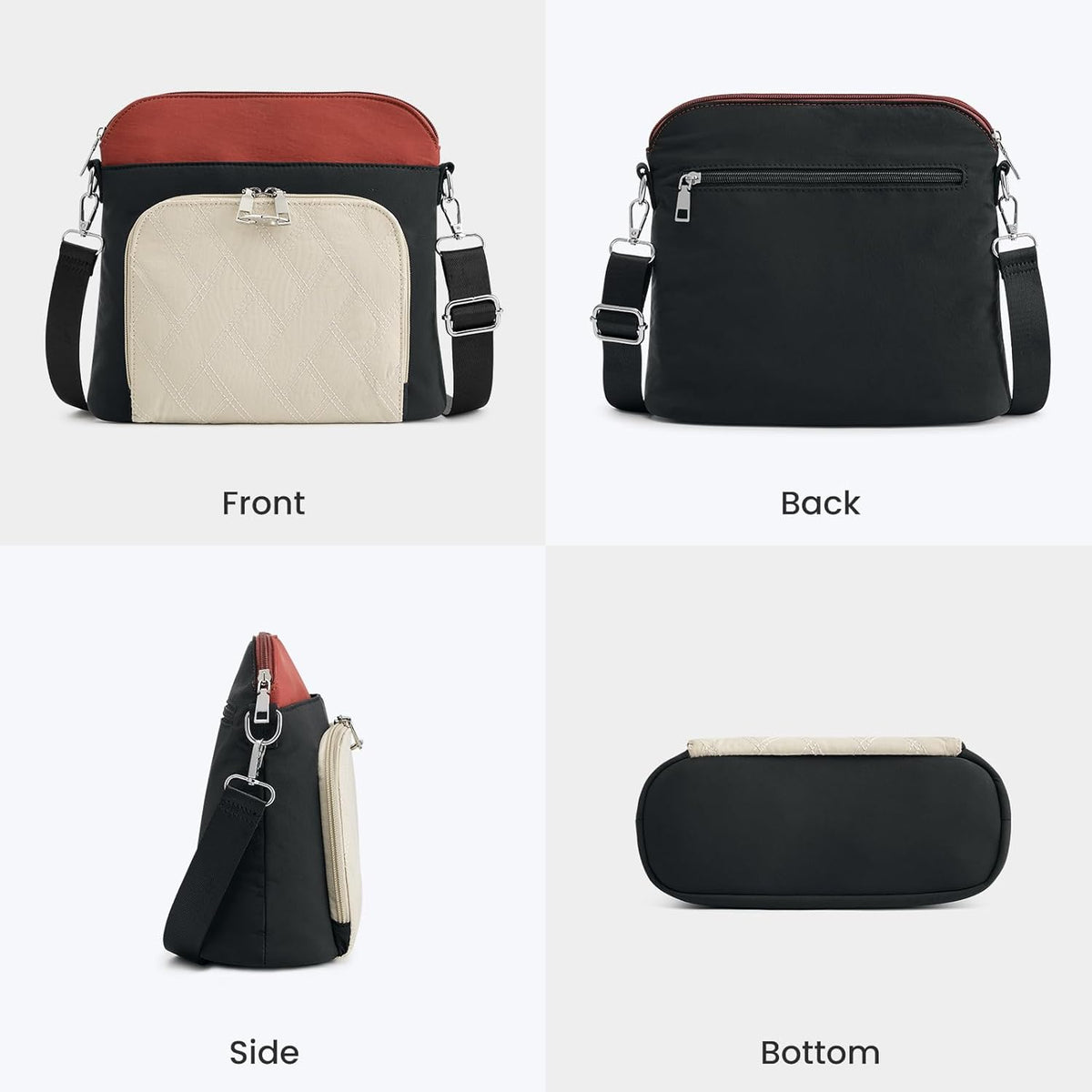 G4Free - G4Free Anti-Theft Crossbody Bags, Lightweight Nylon Shoulder Purse Medium Handbags -TN25B551A-TN25B551B-TN25B551C