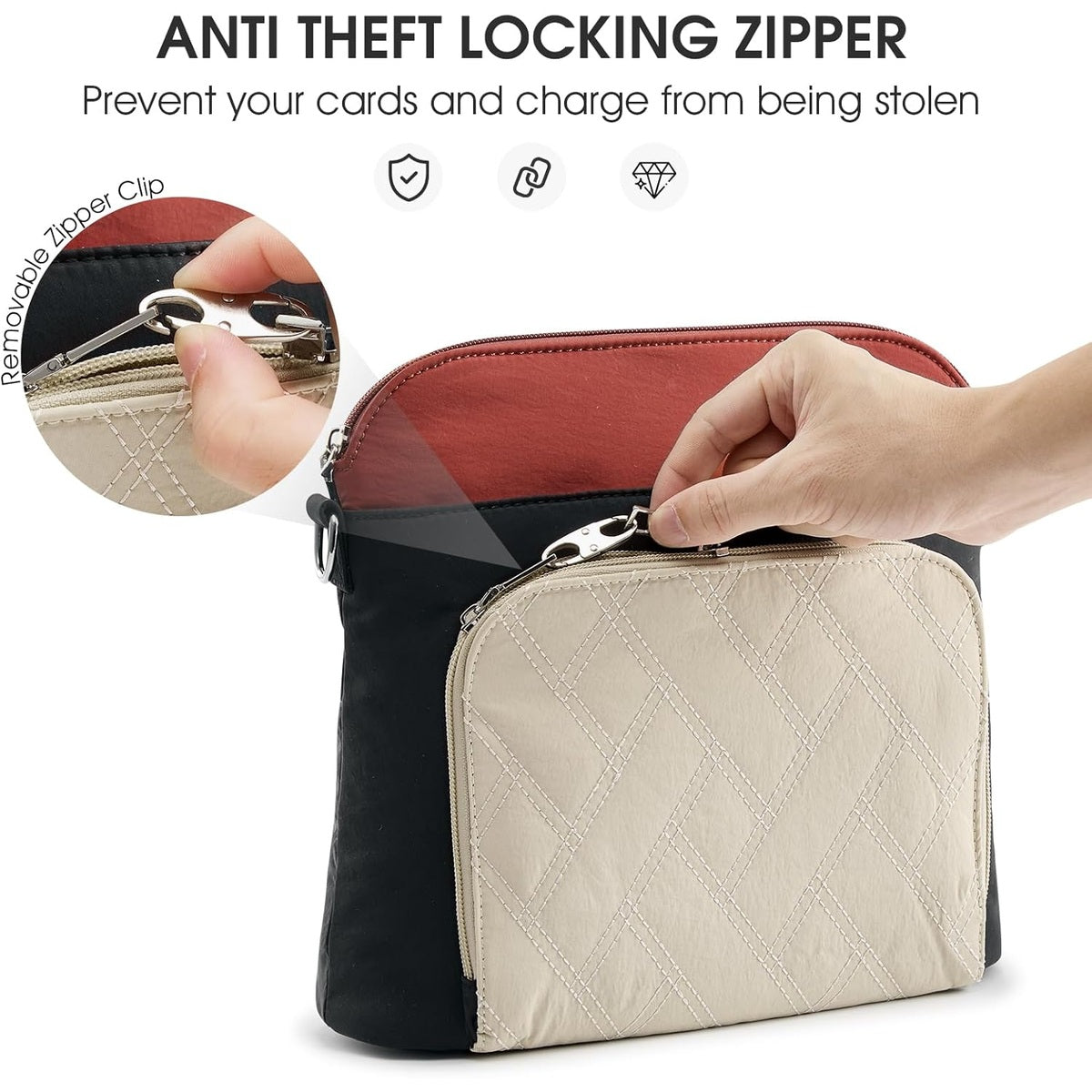 G4Free - G4Free Anti-Theft  Lightweight Nylon Shoulder Purse Medium Handbags -TN25B551A-TN25B551B-TN25B551C