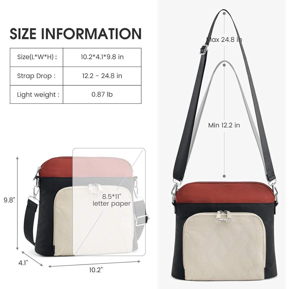 G4Free - G4Free Anti-Theft  Lightweight Nylon Shoulder Purse Medium Handbags -TN25B551A-TN25B551B-TN25B551C