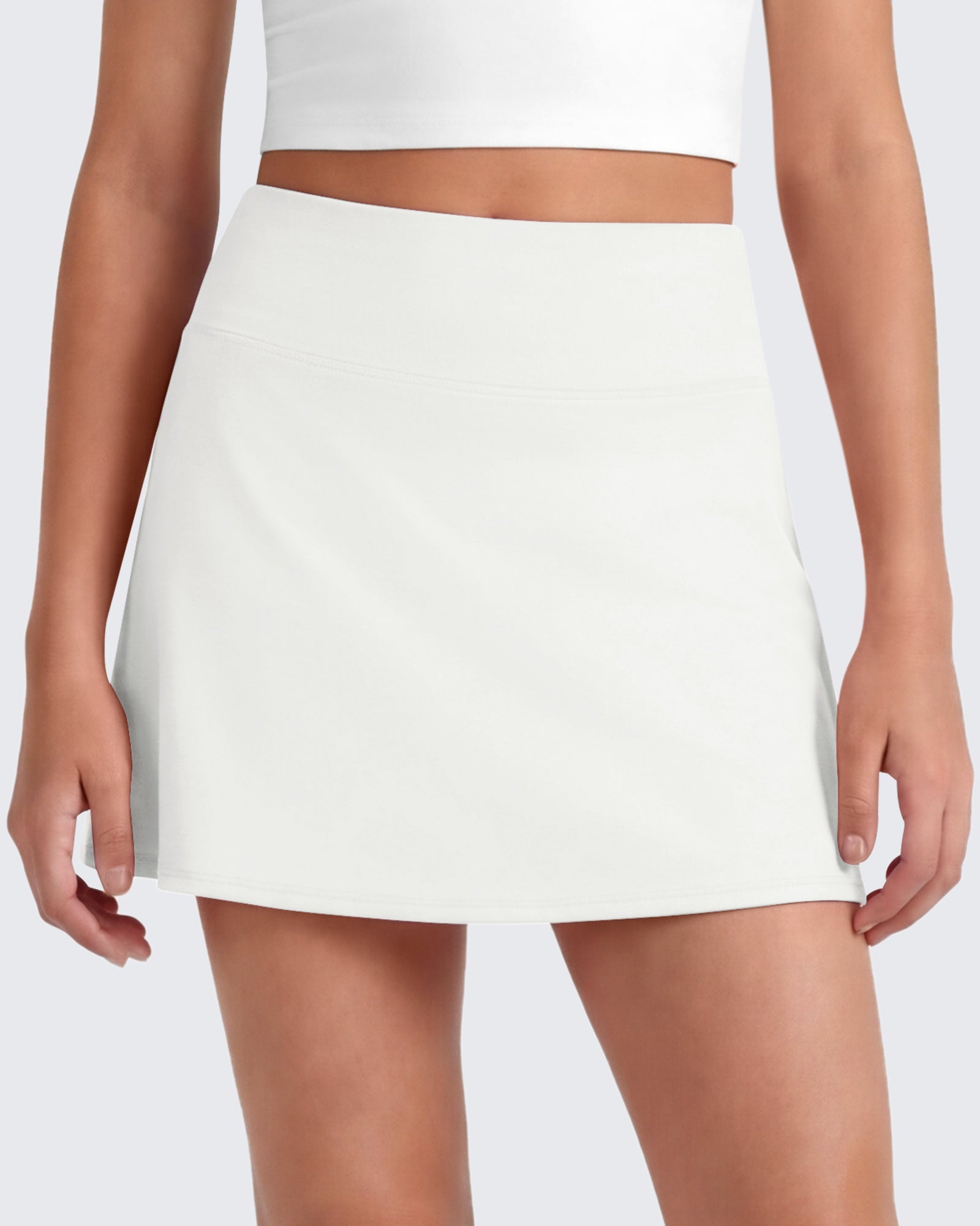 G4Free - G4Free BareFeel High Waisted Tennis Skirt for Girls with Built-in Shorts & Pockets -GF26HG932A001A-S-GF26HG932A001B-M-GF26HG932A001C-L-GF26HG932A001D-XL-GF26HG932A001E-XXL