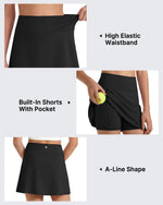 G4Free - G4Free BareFeel High Waisted Tennis Skirt for Girls with Built-in Shorts & Pockets -GF26HG932A001A-S-GF26HG932A001B-M-GF26HG932A001C-L-GF26HG932A001D-XL-GF26HG932A001E-XXL