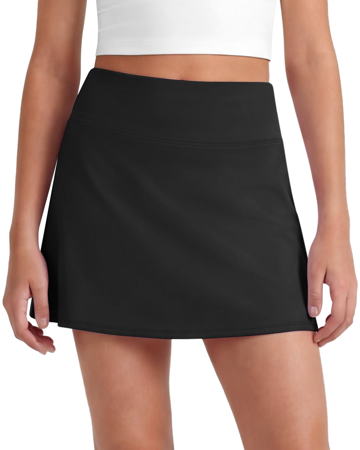 G4Free - G4Free BareFeel High Waisted Tennis Skirt for Girls with Built-in Shorts & Pockets -GF26HG932A001A-S-GF26HG932A001B-M-GF26HG932A001C-L-GF26HG932A001D-XL-GF26HG932A001E-XXL