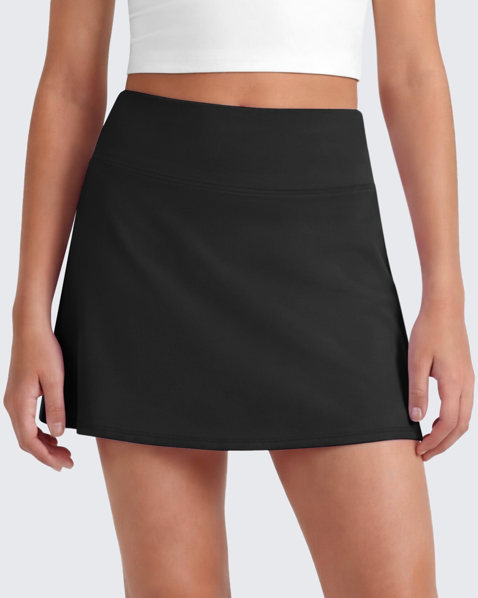 G4Free - G4Free BareFeel High Waisted Tennis Skirt for Girls with Built-in Shorts & Pockets -GF26HG932A001A-S-GF26HG932A001B-M-GF26HG932A001C-L-GF26HG932A001D-XL-GF26HG932A001E-XXL