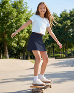 G4Free - G4Free BareFeel High Waisted Tennis Skirt for Girls with Built-in Shorts & Pockets -GF26HG932A001A-S-GF26HG932A001B-M-GF26HG932A001C-L-GF26HG932A001D-XL-GF26HG932A001E-XXL