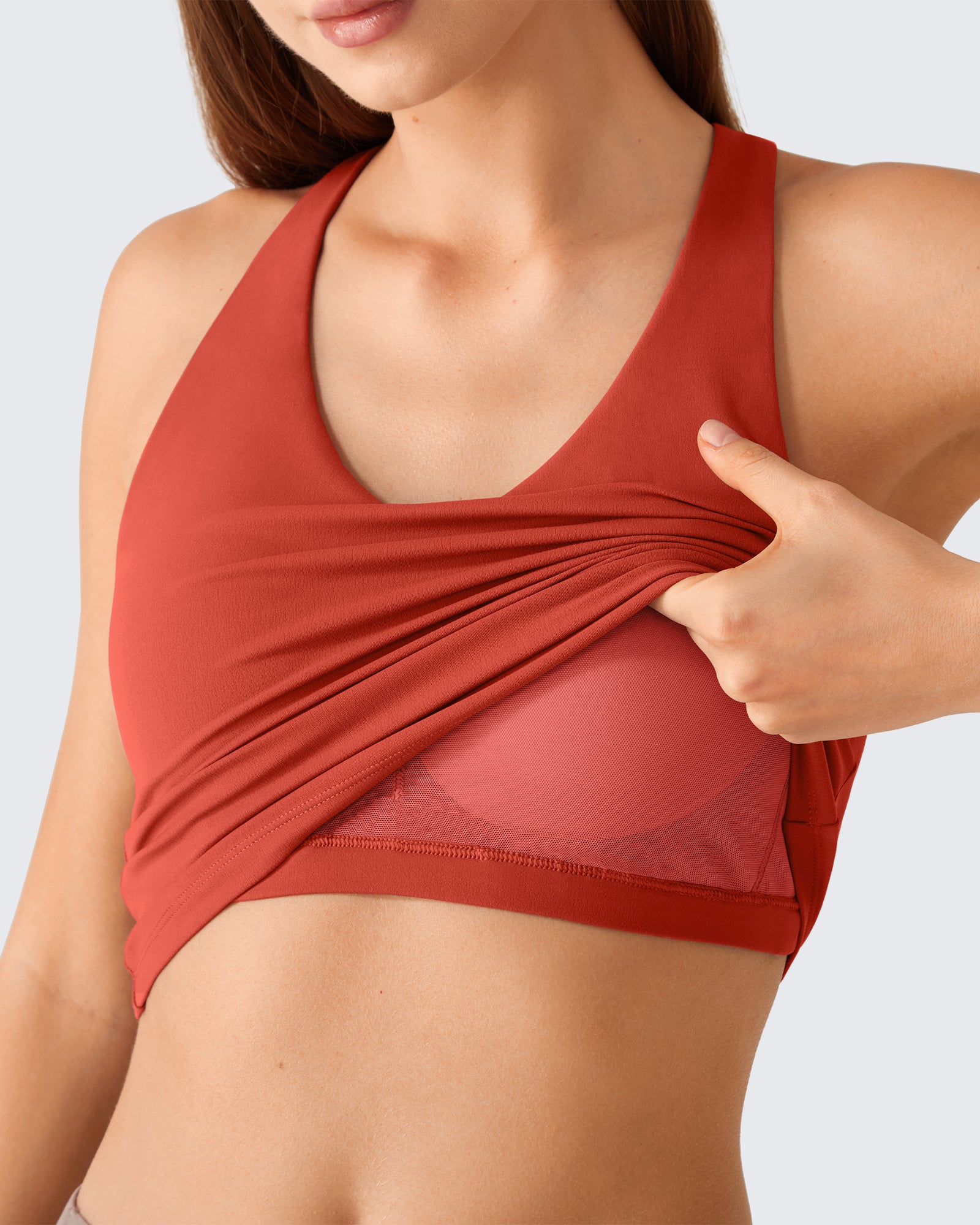 G4Free - G4Free BareFeel Racerback Tank Top with Removable Padded Bra -GF26L896A001A-S