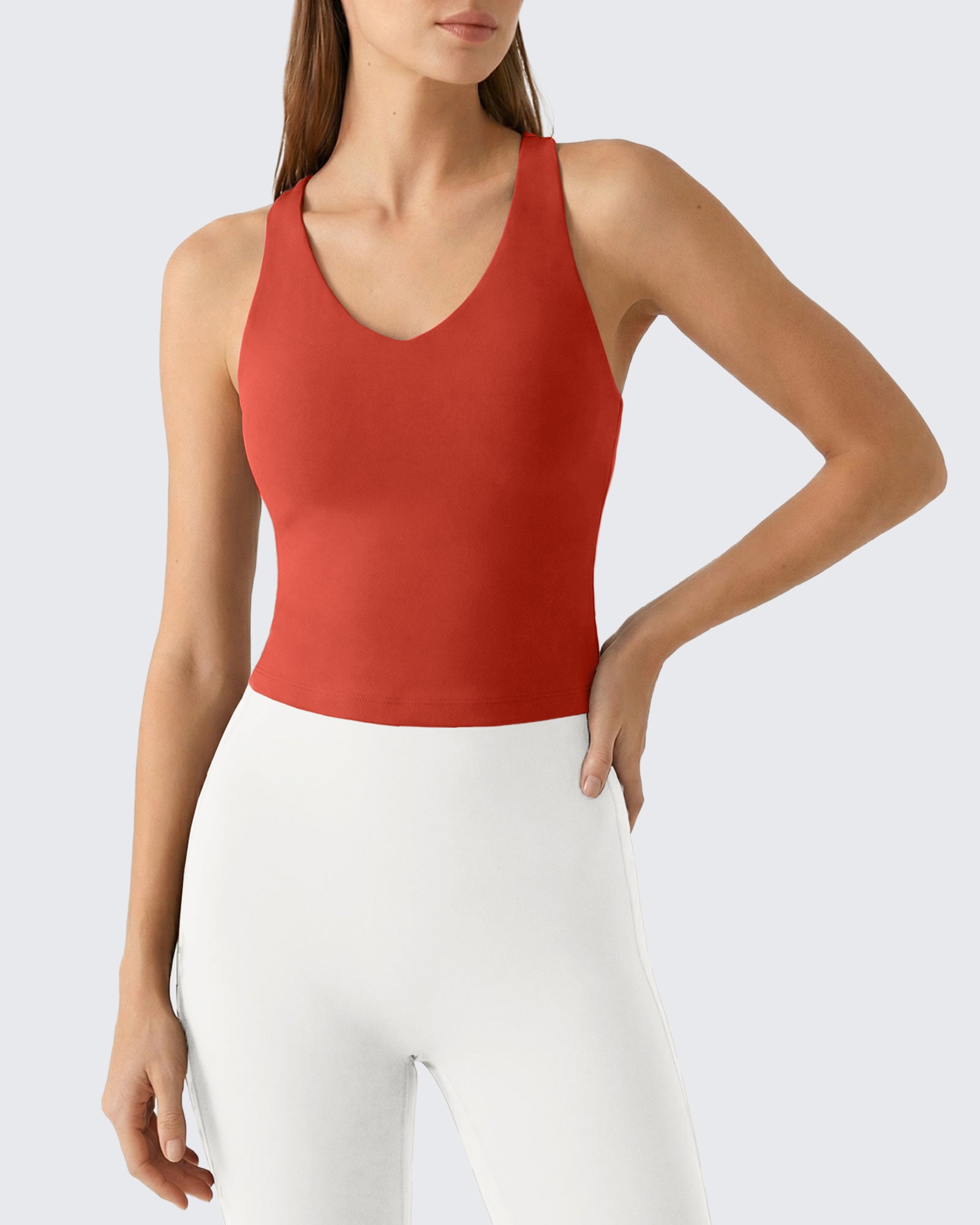 G4Free - G4Free BareFeel Racerback Tank Top with Removable Padded Bra -GF26L896A001A-S-GF26L896A001B-M-GF26L896A001C-L-GF26L896A001D-XL-GF26L896A001E-XXL