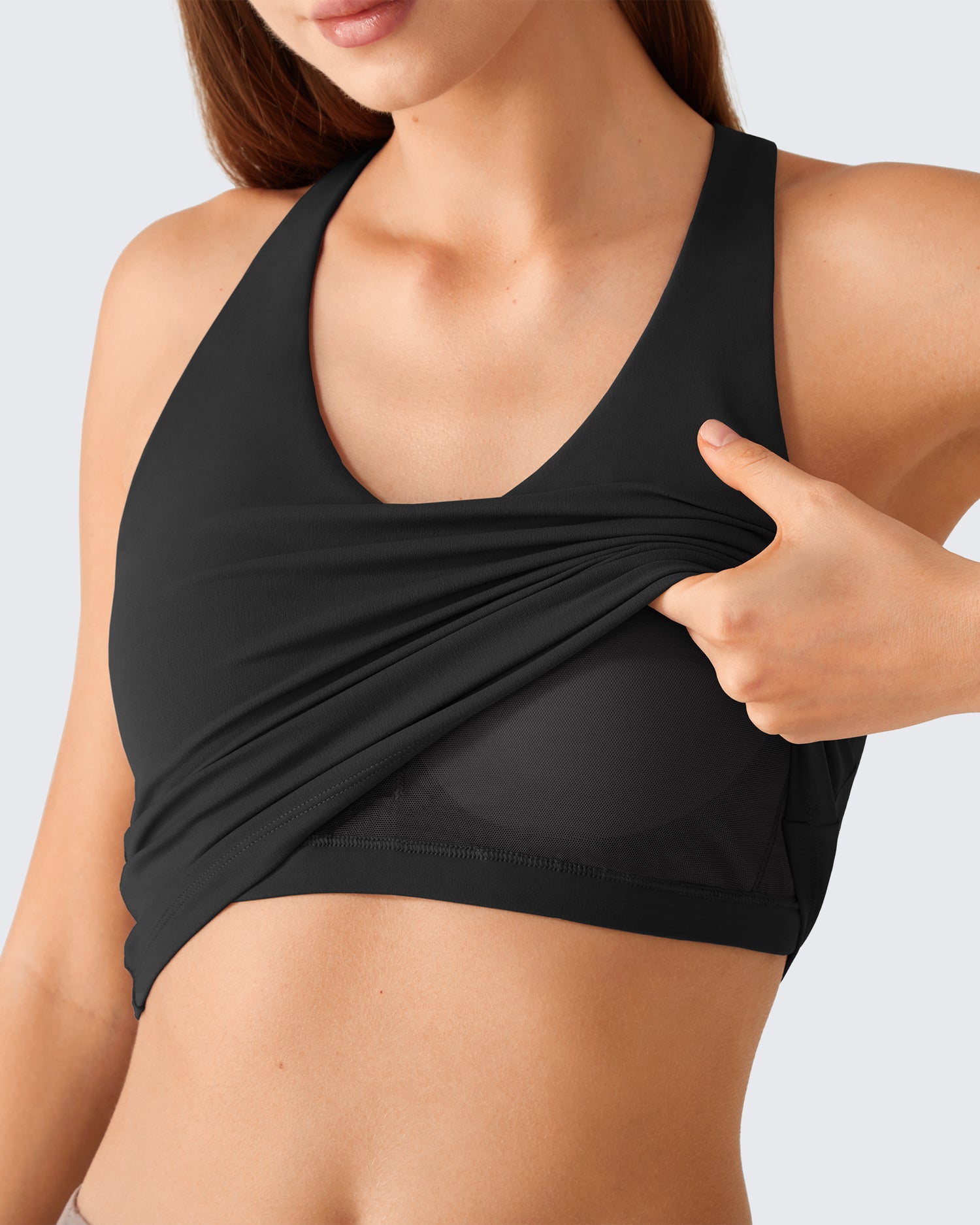 G4Free - G4Free BareFeel Racerback Tank Top with Removable Padded Bra -GF26L896A001A-S-GF26L896A001B-M-GF26L896A001C-L-GF26L896A001D-XL-GF26L896A001E-XXL