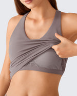 G4Free - G4Free BareFeel Racerback Tank Top with Removable Padded Bra -GF26L896C007A-S