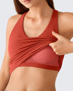 G4Free - G4Free BareFeel Racerback Tank Top with Removable Padded Bra -GF26L896J004A-S