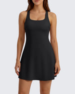 G4Free - G4Free BareFeel Racerback Tennis Dress with Built in Bra & Shorts -GF26V999A001A-S-GF26V999A001B-M-GF26V999A001C-L-GF26V999A001D-XL-GF26V999A001F-XS
