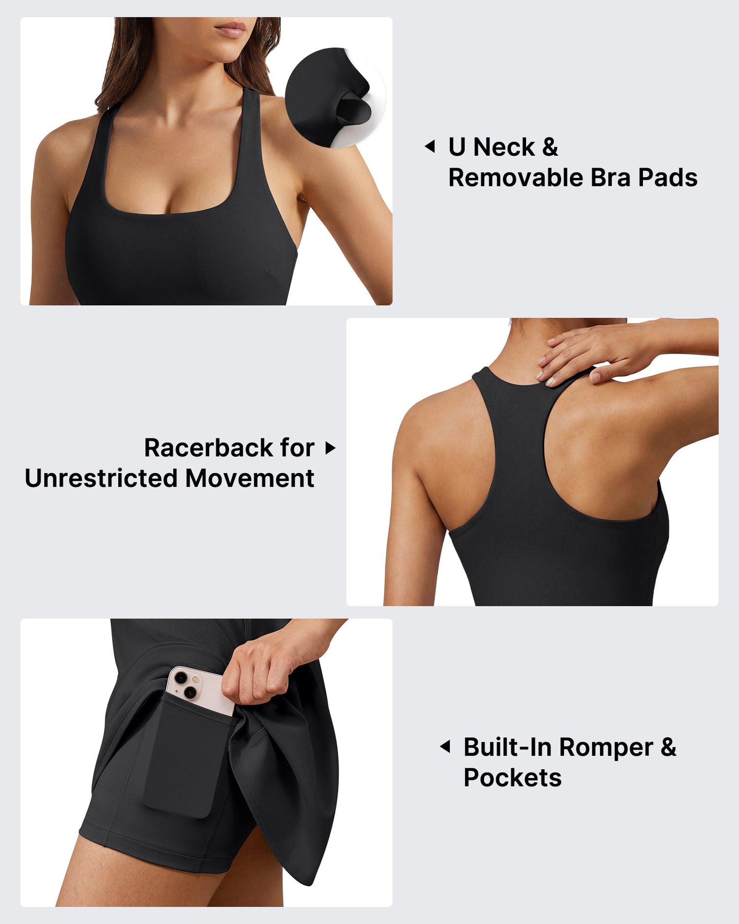G4Free - G4Free BareFeel Racerback Tennis Dress with Built in Bra & Shorts -GF26V999A001A-S-GF26V999A001B-M-GF26V999A001C-L-GF26V999A001D-XL-GF26V999A001F-XS