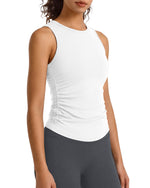 G4Free - G4Free BareFeel Ruched High Neck Yoga Tank Top -GF26L991A001F-XS-GF26L991A001A-S-GF26L991A001B-M-GF26L991A001C-L-GF26L991A001D-XL