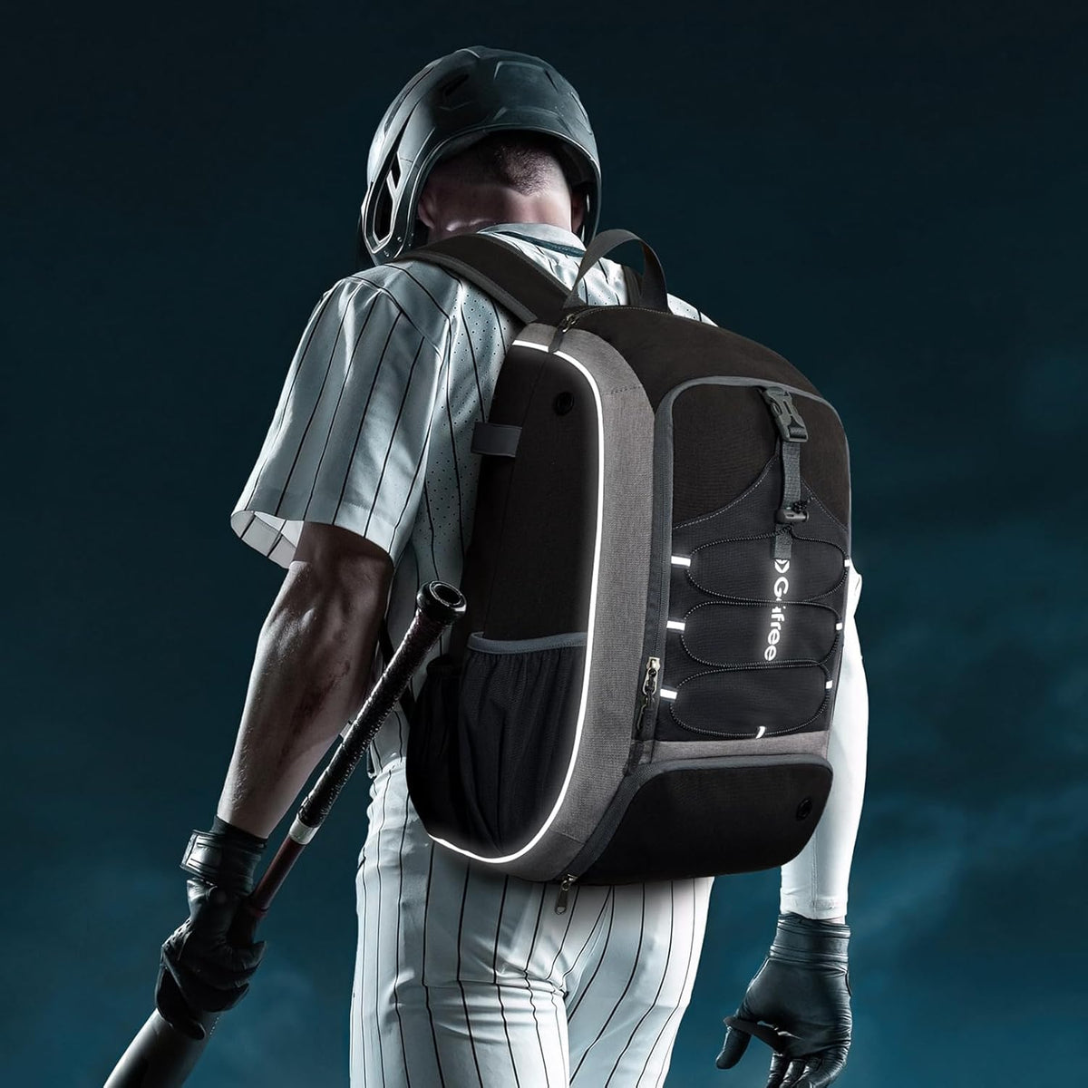 G4Free - G4Free Baseball Bag, Softball Backpack with Shoe Compartment, Large Bat Backpack with Fence Hook -TN24B366B-TN24B366D-TN24B366A