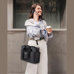 G4Free - G4Free Canvas Tote Bag with Pockets, Medium Size Crossbody Work Tote Bag -TN24B473A-TN24B473B-TN24B473C