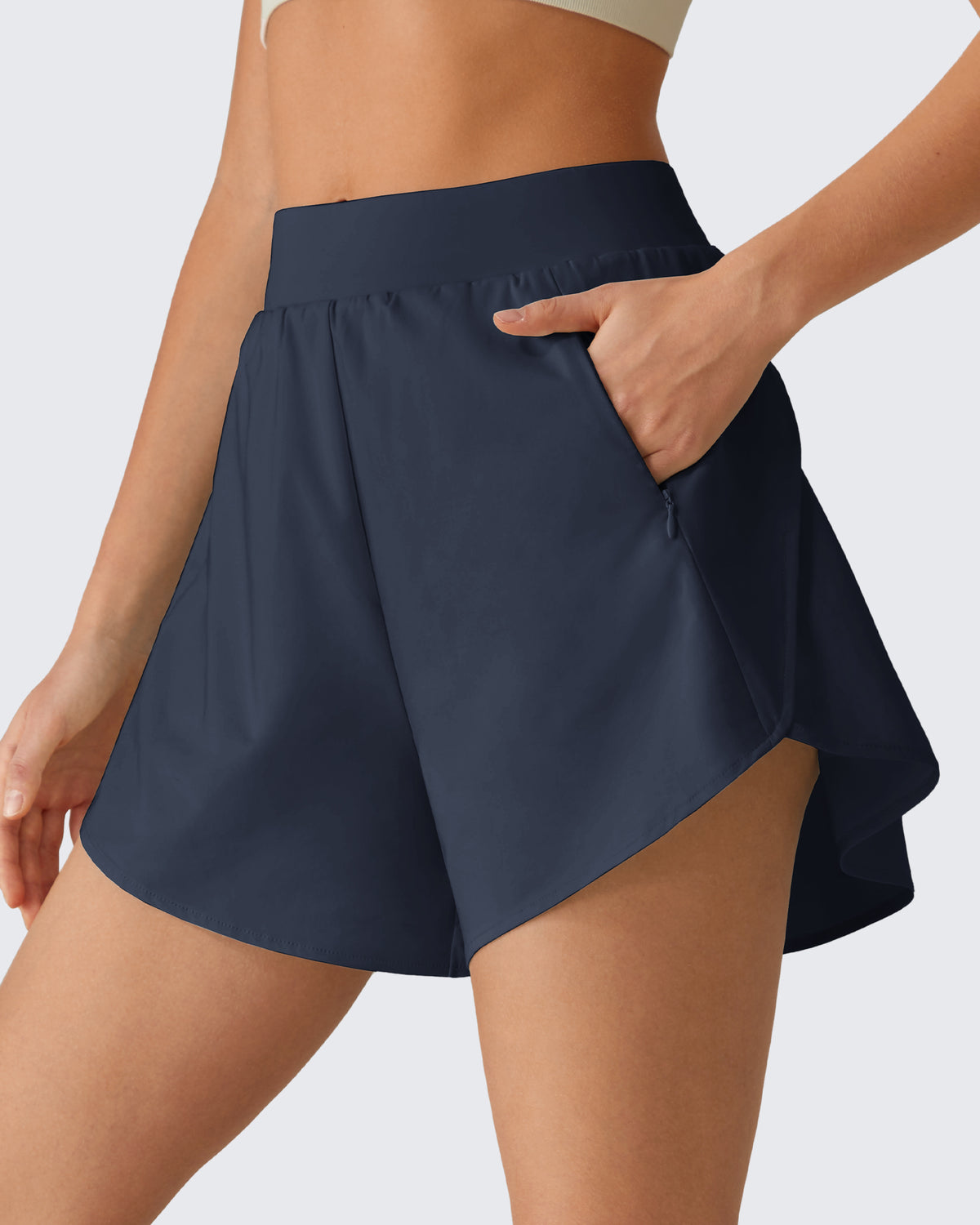 G4Free - G4Free Chillwhisp 2.5" Dolphin Hem Running Shorts with Pockets -GF26E842A001A-S-GF26E842A001B-M-GF26E842A001C-L-GF26E842A001D-XL-GF26E842A001E-XXL