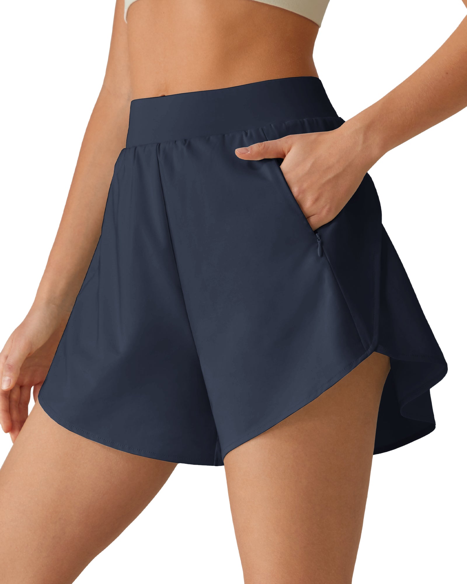 G4Free - G4Free Chillwhisp 2.5" Dolphin Hem Running Shorts with Pockets -GF26E842A001A-S-GF26E842A001B-M-GF26E842A001C-L-GF26E842A001D-XL-GF26E842A001E-XXL