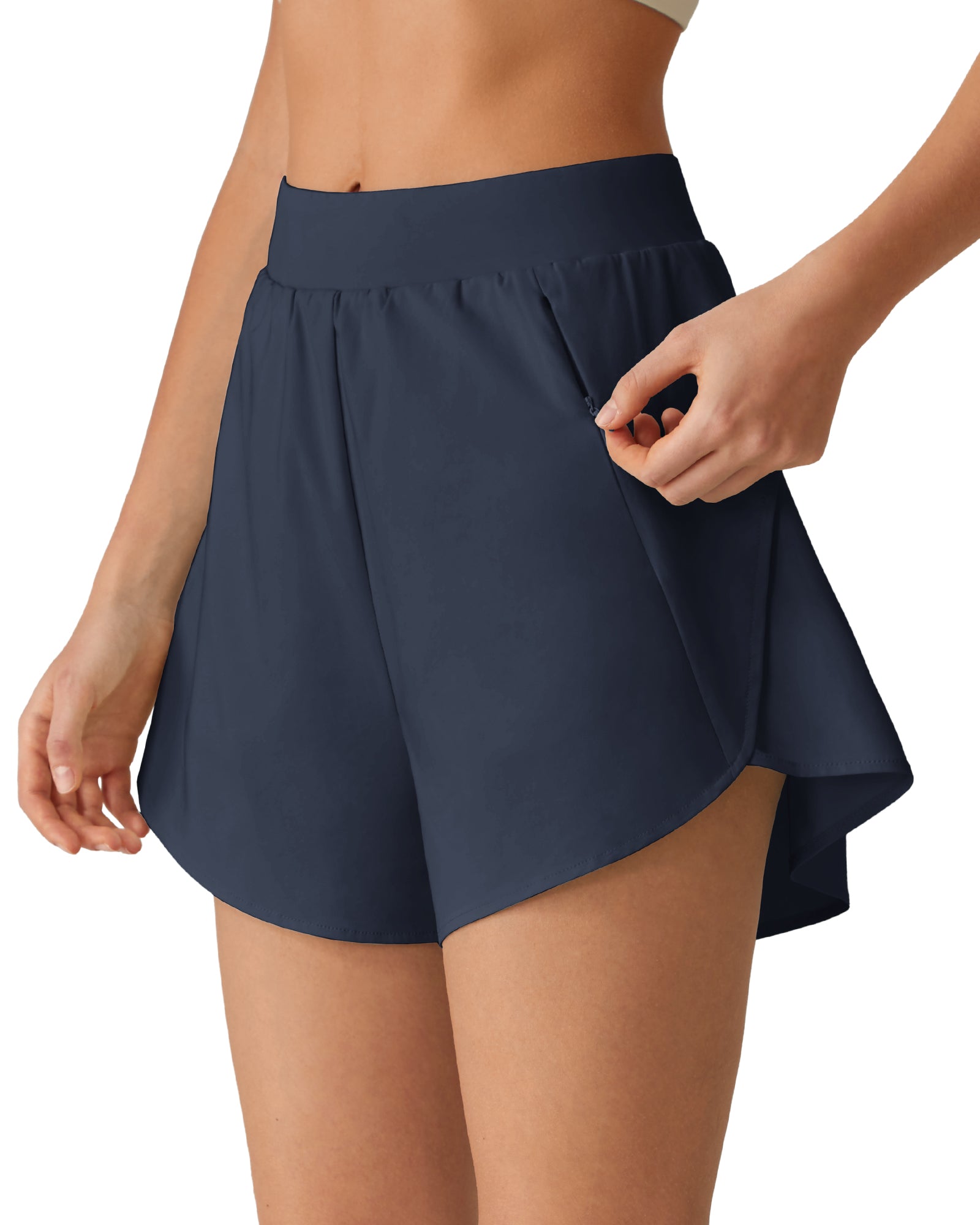 G4Free - G4Free Chillwhisp 2.5" Dolphin Hem Running Shorts with Pockets -GF26E842A001A-S-GF26E842A001B-M-GF26E842A001C-L-GF26E842A001D-XL-GF26E842A001E-XXL